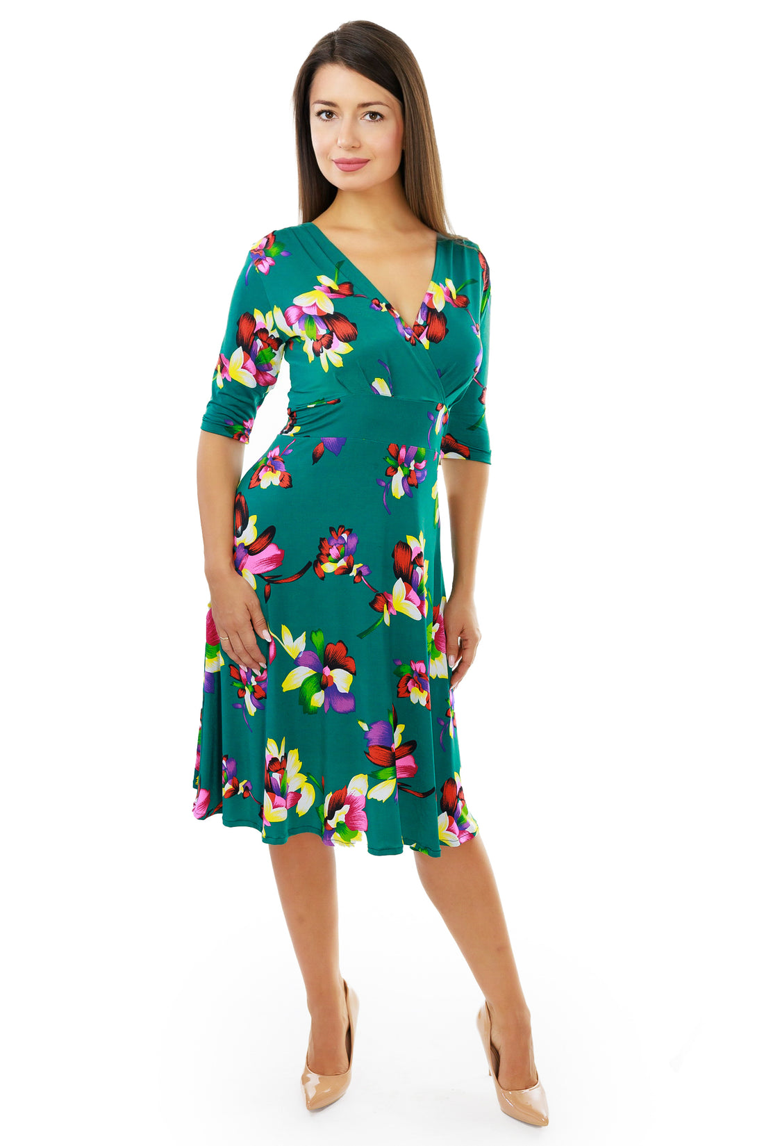 Green Floral Cleopatra with Sleeves