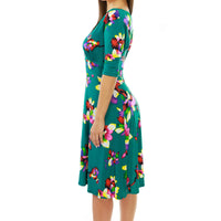 Green Floral Cleopatra with Sleeves