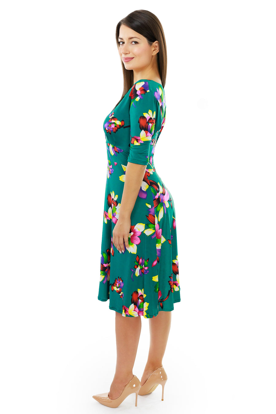 Green Floral Cleopatra with Sleeves