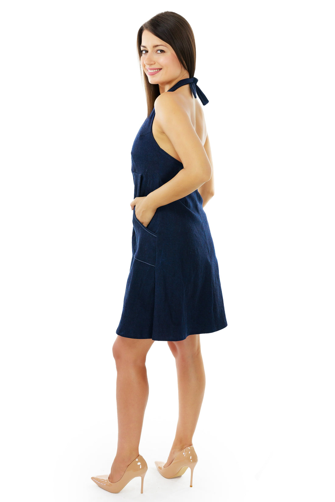 Denim Halter Dress