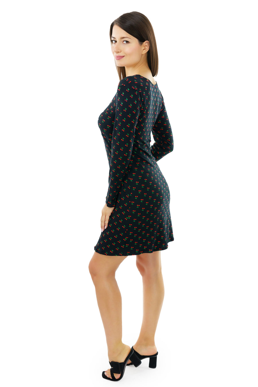 Long Sleeved Cherry Ziggy Dress