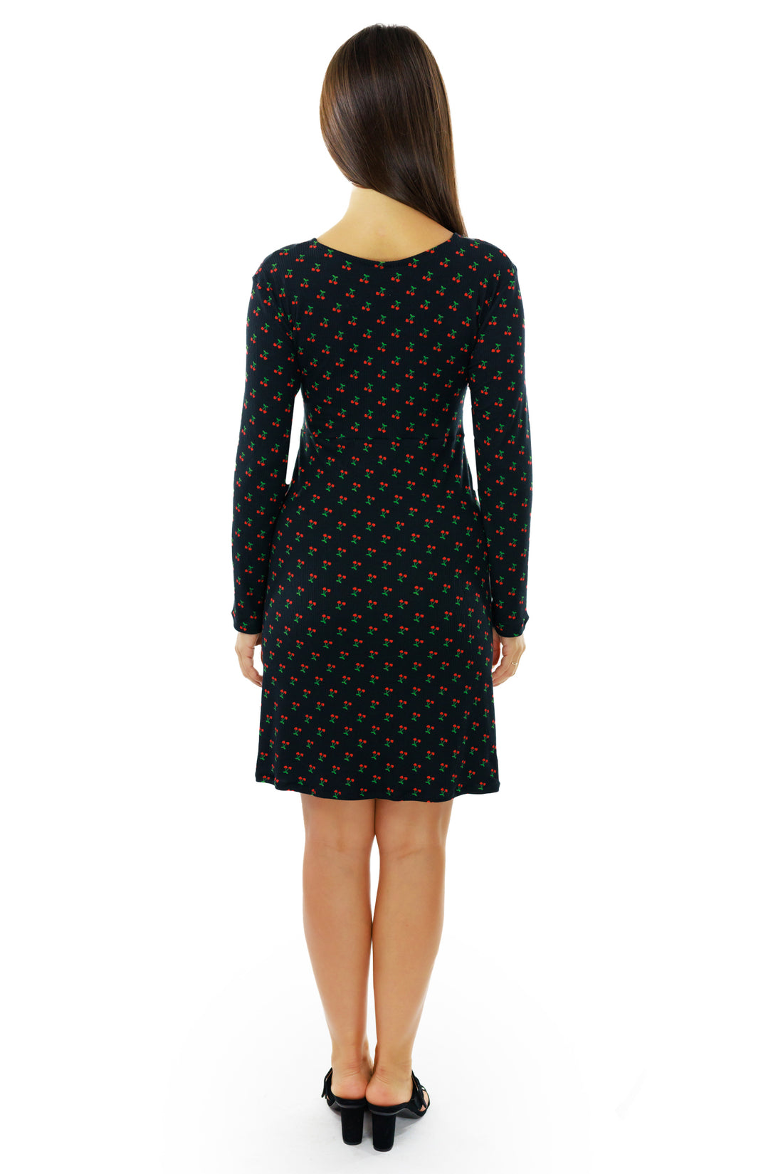 Long Sleeved Cherry Ziggy Dress