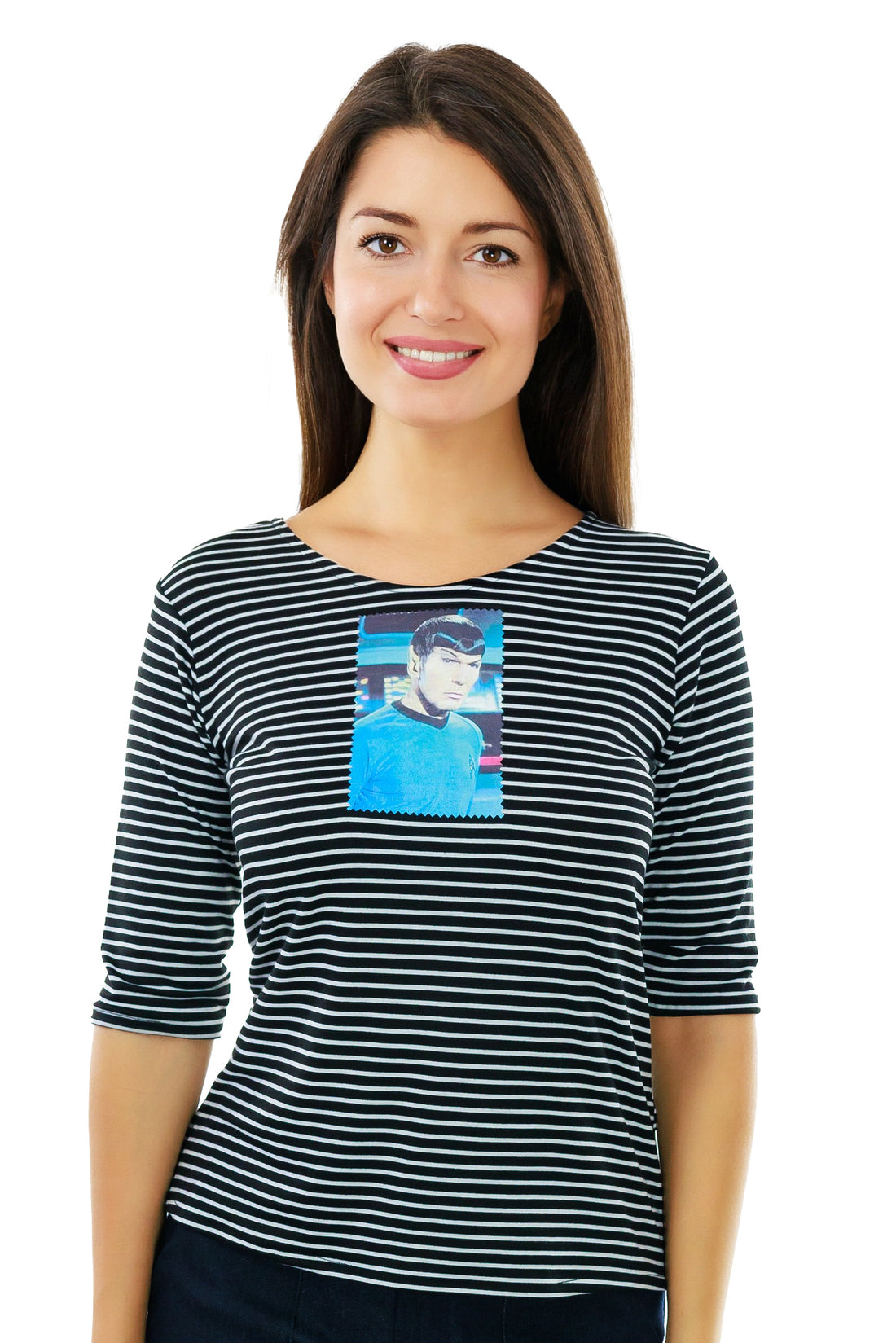 Striped Spock 3/4 sleeve top