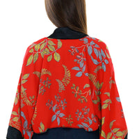 Red Cropped Kimono Jacket