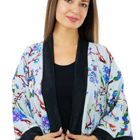 Blue Cherry Blossom Kimono Jacket