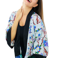 Blue Cherry Blossom Kimono Jacket