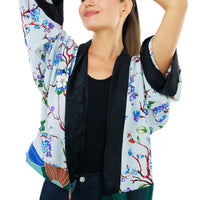 Blue Cherry Blossom Kimono Jacket