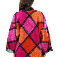 Pink Plaid Wool Coat