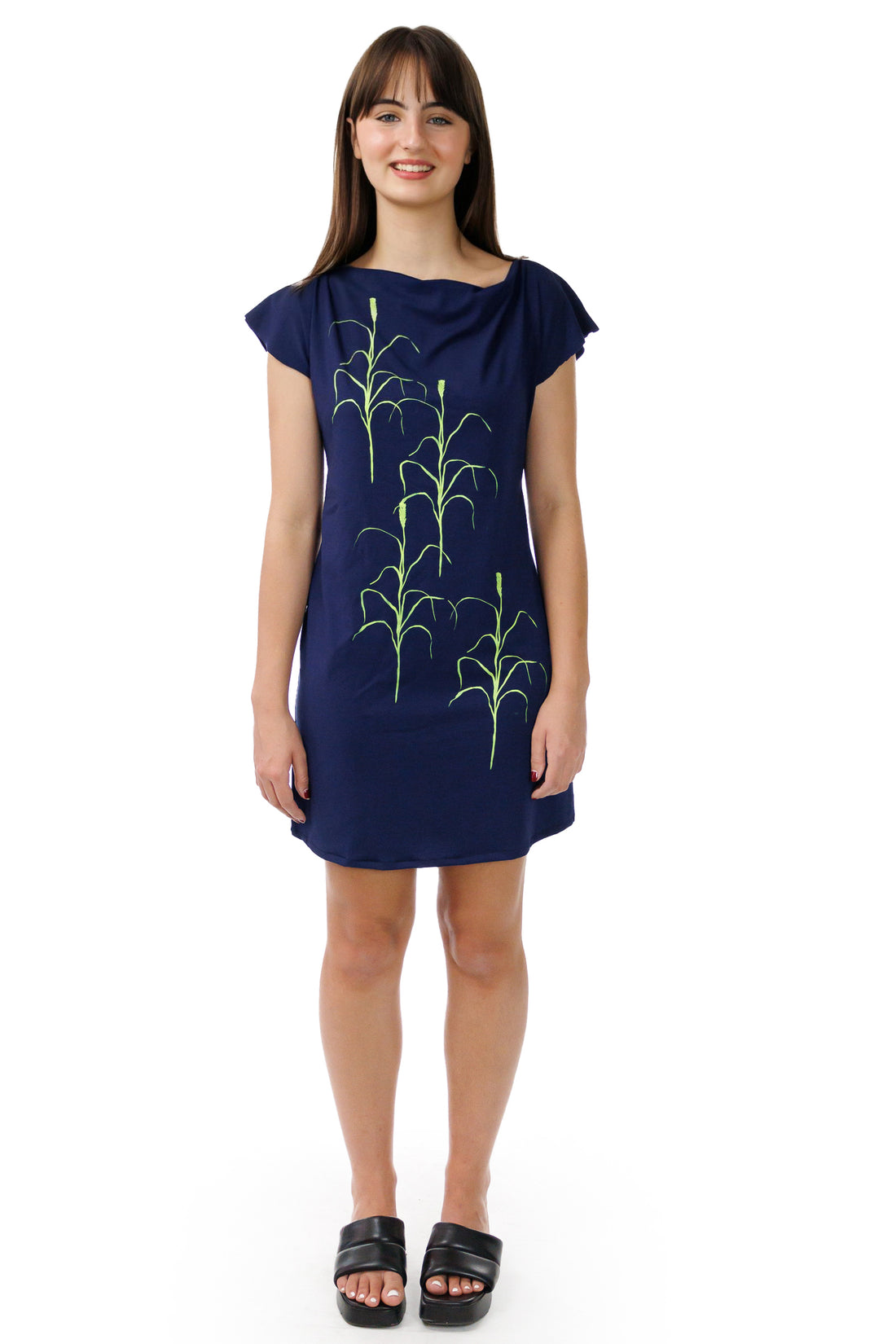 Navy Wheat Tunic Dress