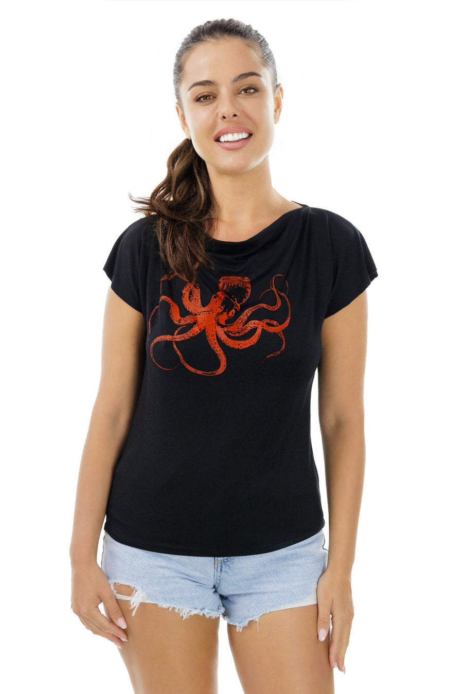 Octopus Cowl Neck Shirt