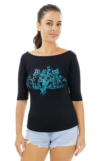 Blue Branches 3/4 sleeve Top