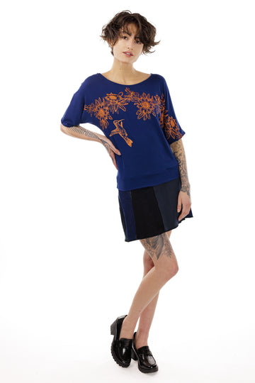 Passionflower with Hummingbird Dolman Top