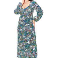 Flower Shower Long Sleeve Venetian Dress