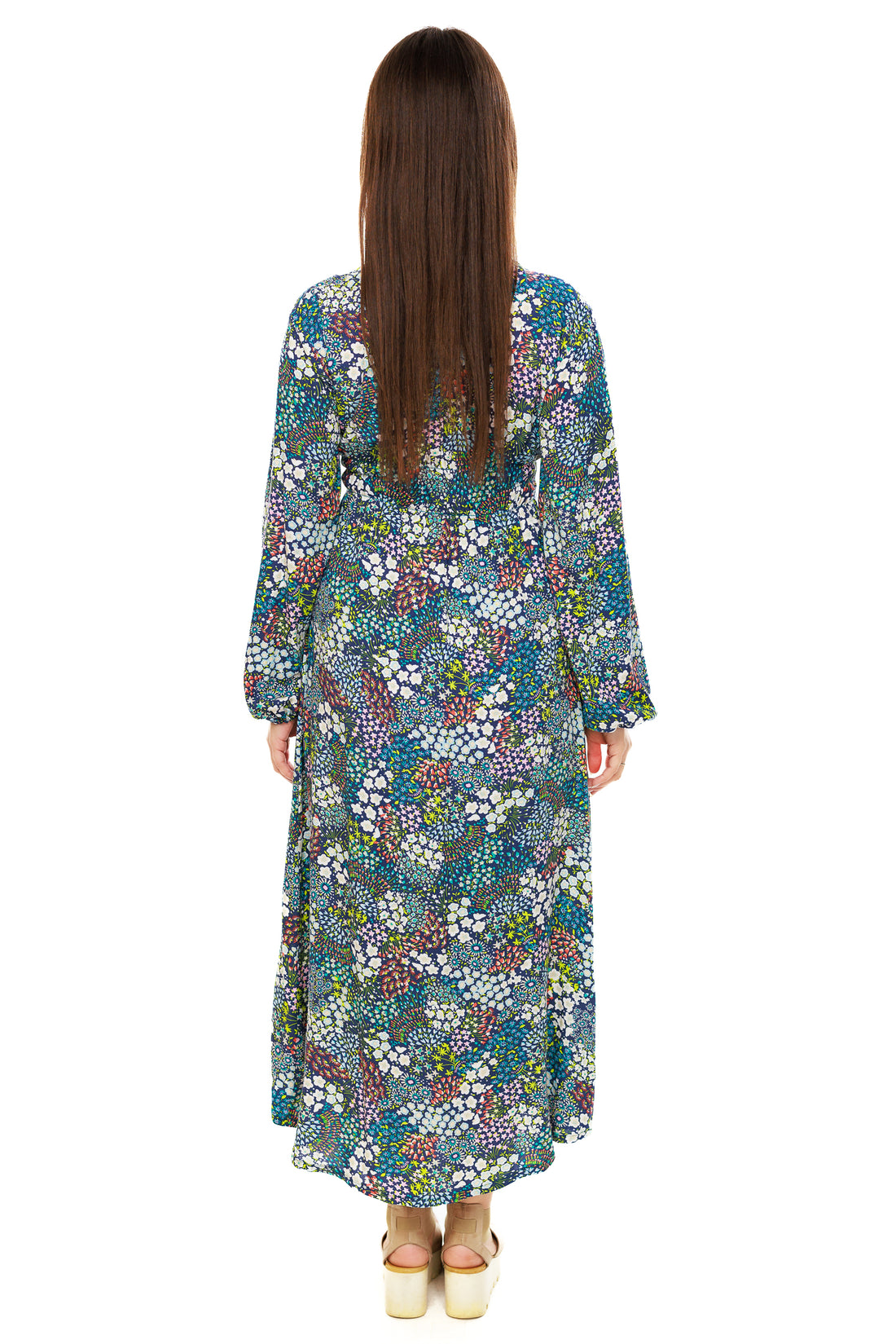 Flower Shower Long Sleeve Venetian Dress