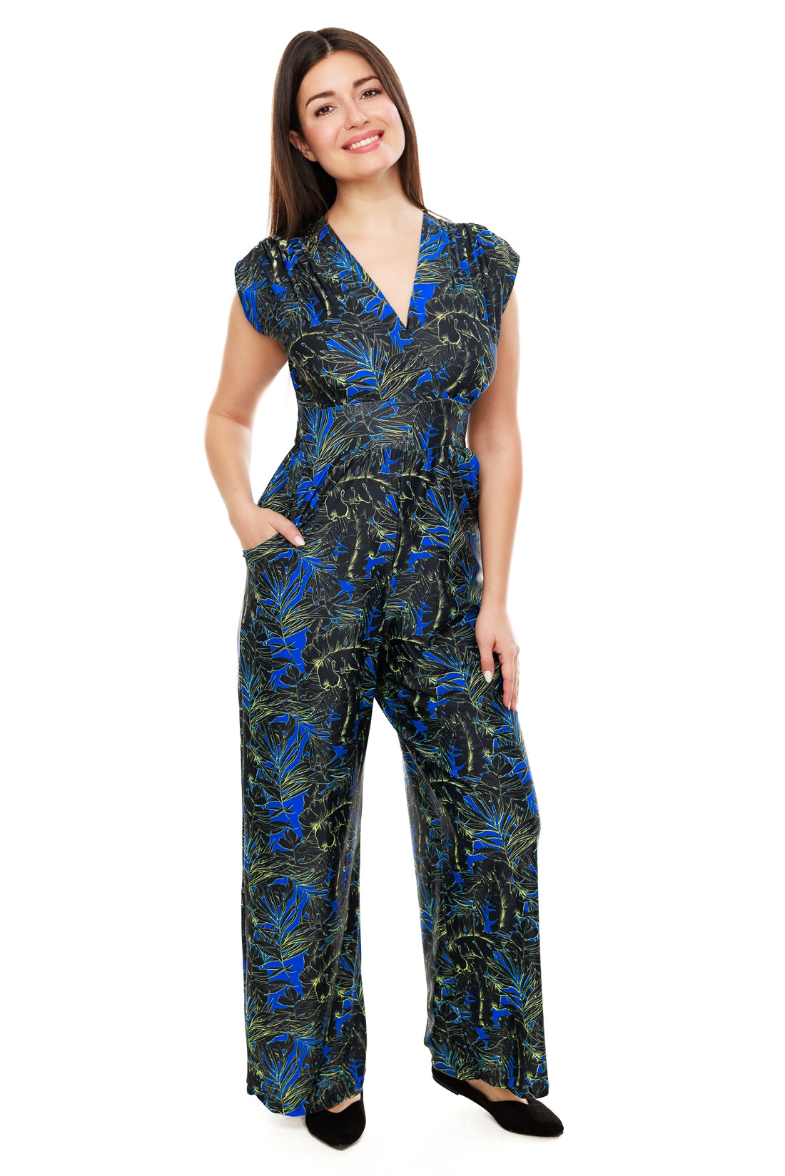 Tropical Midnight Veronica Lake Jumpsuit