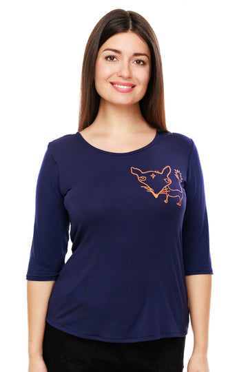 Cutie Foxy 3/4 sleeve top