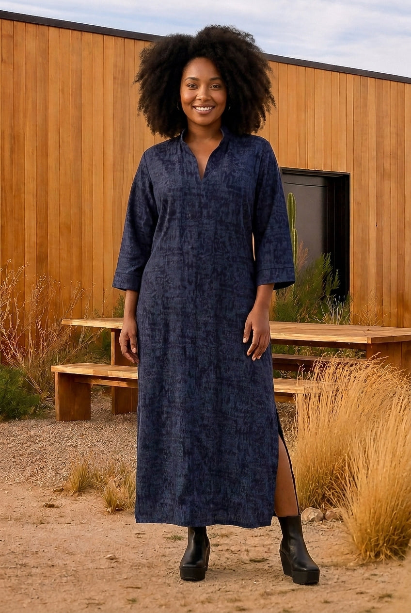 Denim Printed Caftan