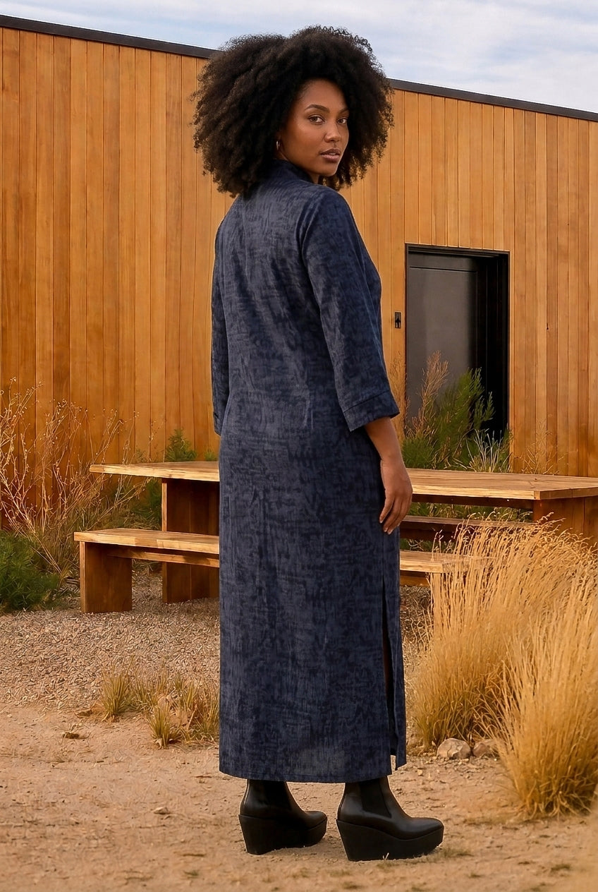 Denim Printed Caftan