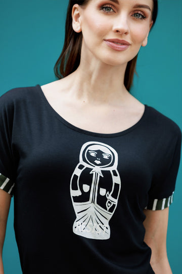 Matrushka Doll Top with Trim