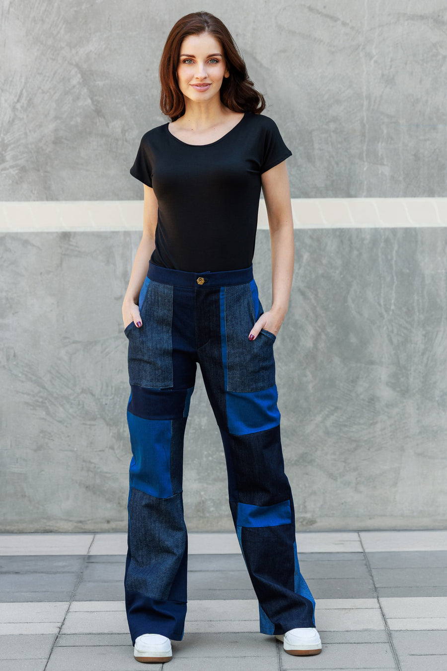 Denim Patchwork Trousers