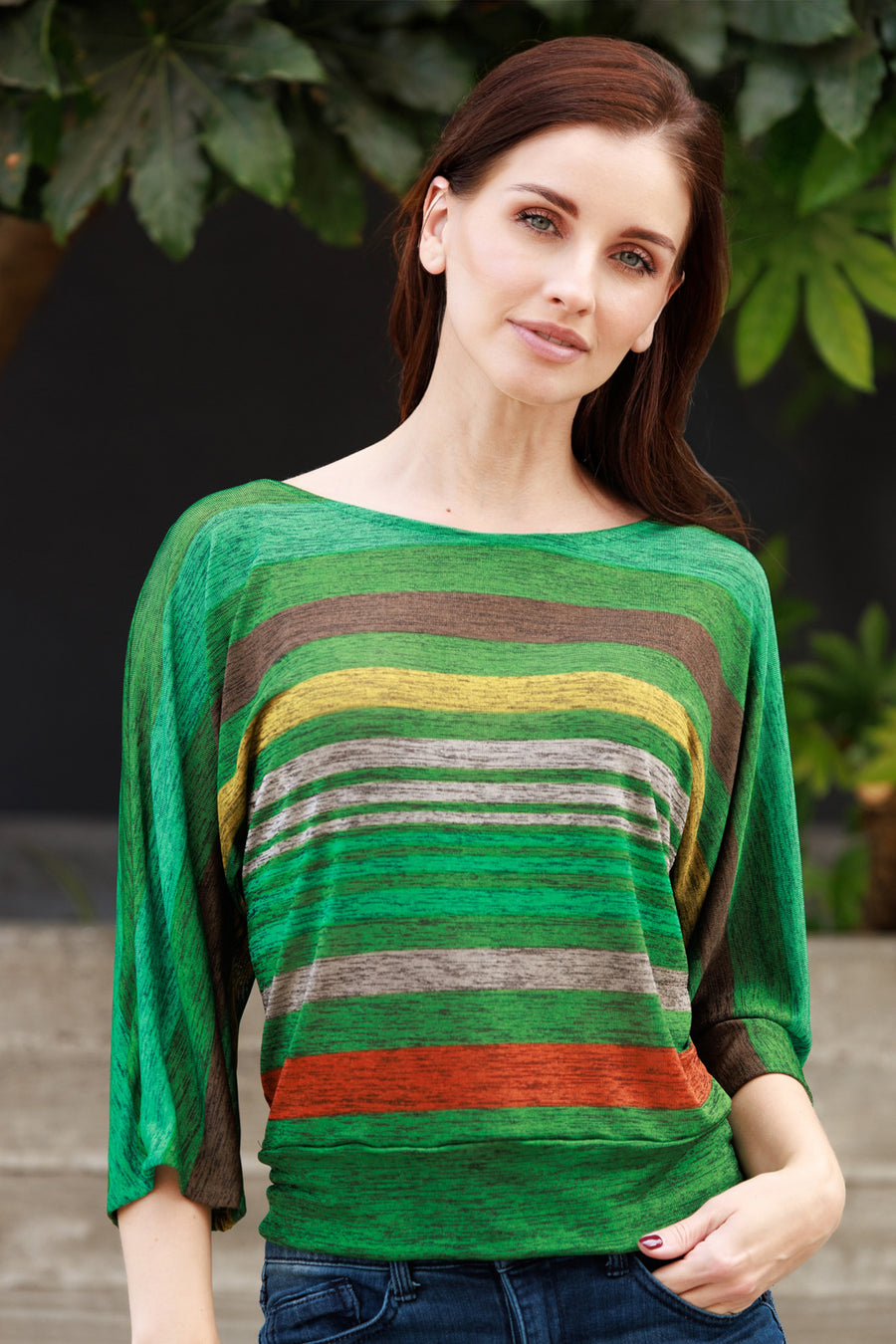 Slinky Green Dolman Top