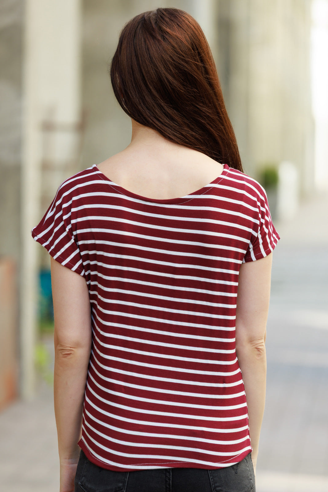 Burgundy Striped Top