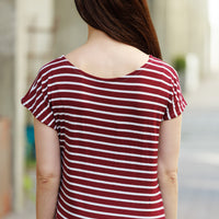 Burgundy Striped Top