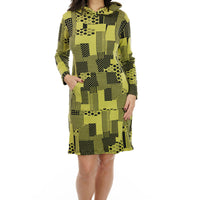 Green Geometric Game Hoodie Dress
