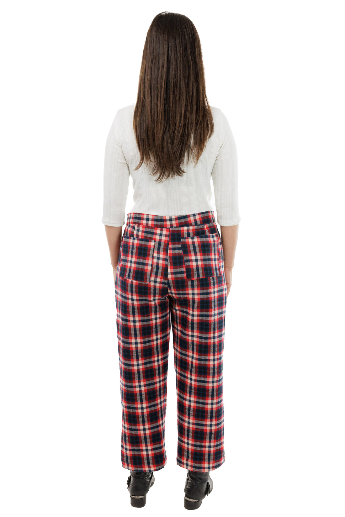 Navy/power Plaid Pocket Trousers