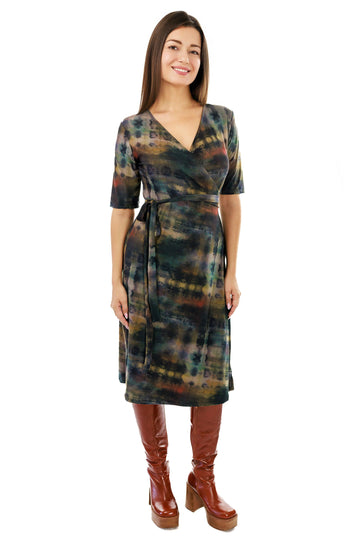 Autumn Weave Wrap Dress