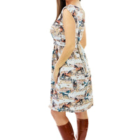 Wild Ponies Belted Blouse Dress