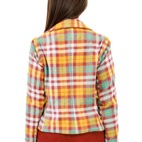 Autumn Contrast Plaid Blazer