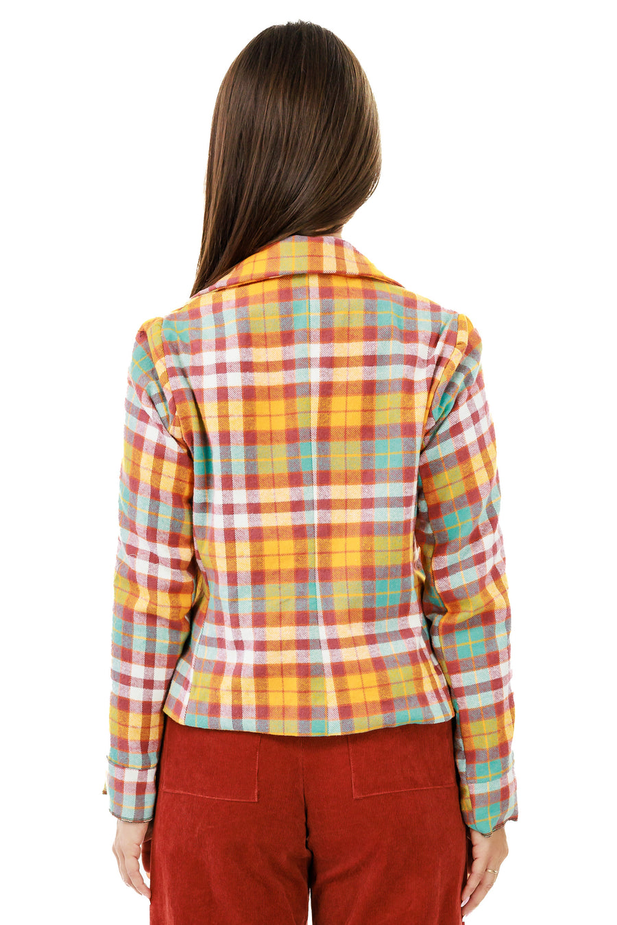 Autumn Contrast Plaid Blazer