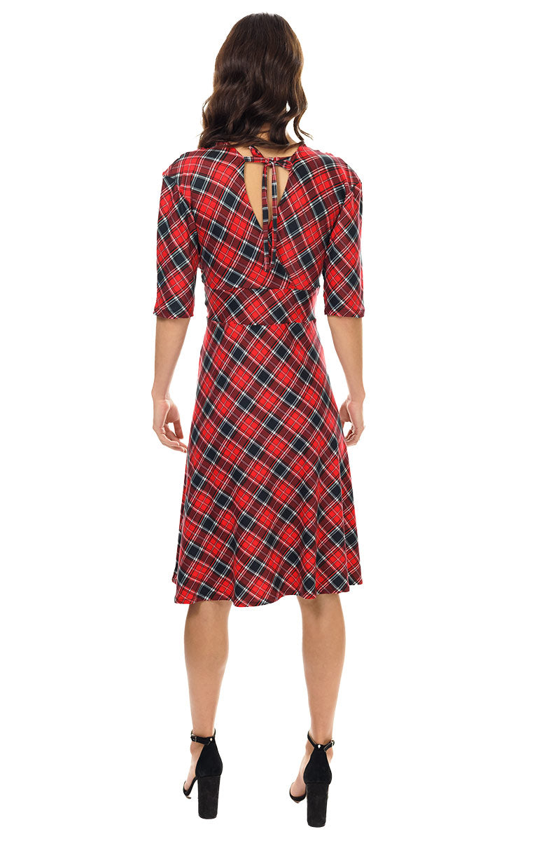 Red Plaid Veronica Lake with Sleeves