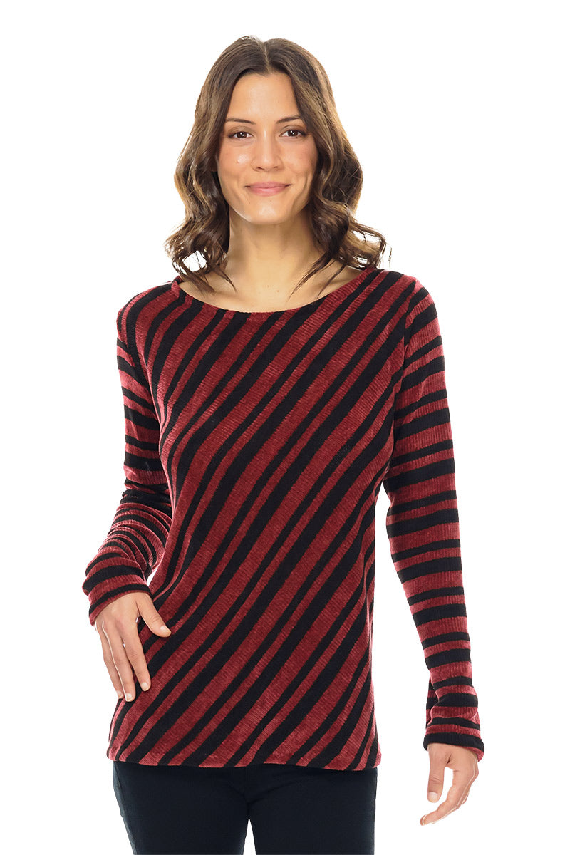 Cozy Red Striped Sweater