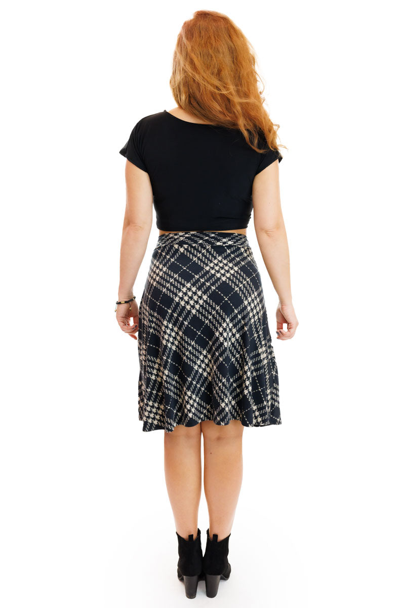 Black and Cream Plaid Cleopatra Skirt