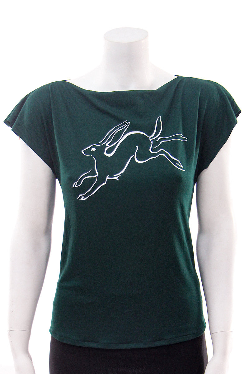 Green Hare Cowl Neck T-shirt