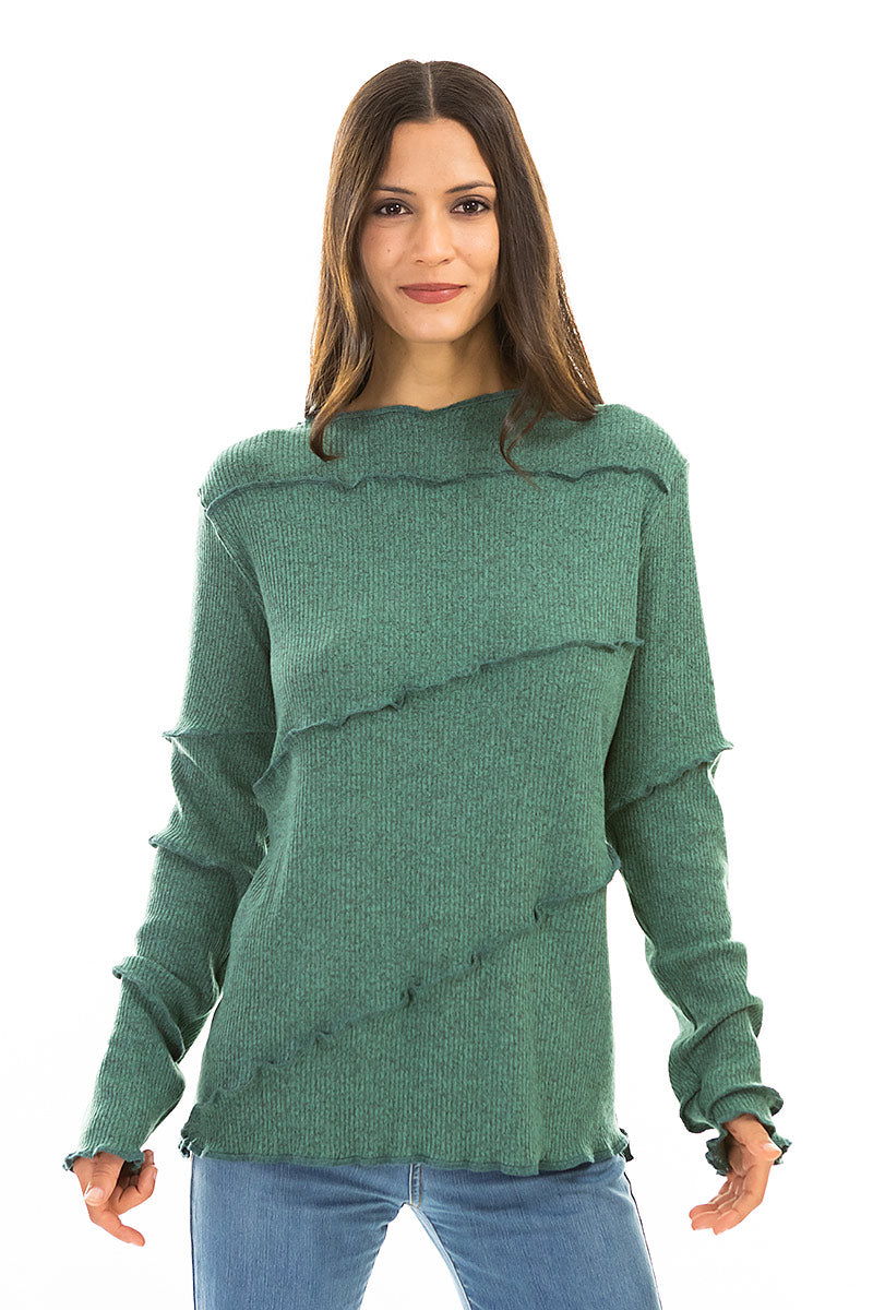 Greenish Grey Stitchy Sweater