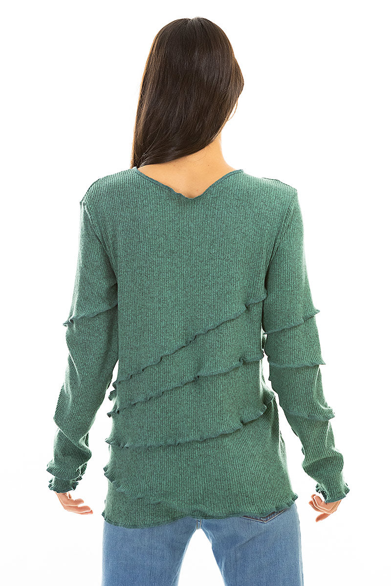 Greenish Grey Stitchy Sweater