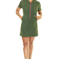 Olive Coverall Dress