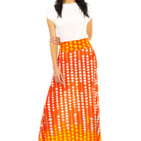 Orange Abacus Maxi Skirt