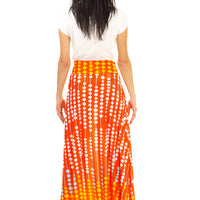 Orange Abacus Maxi Skirt