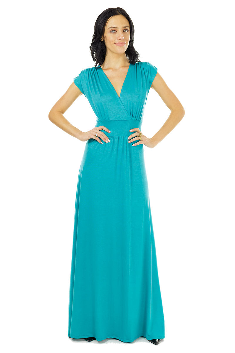 Turquoise Veronica Lake Maxi Dress