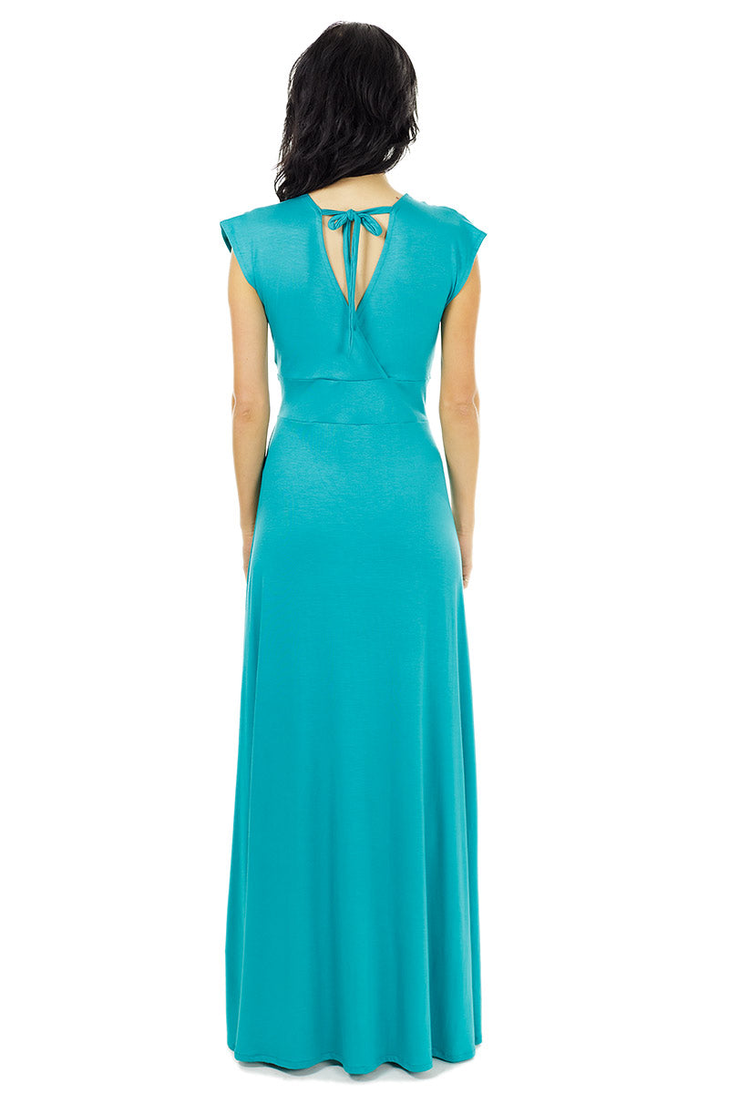 Turquoise Veronica Lake Maxi Dress