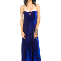 Blue Velvet Farrah Halter Dress