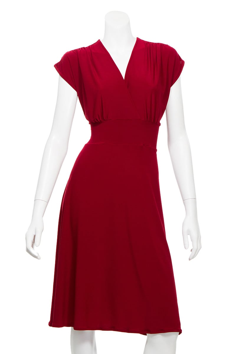 Red Veronica Lake Knee Length Dress