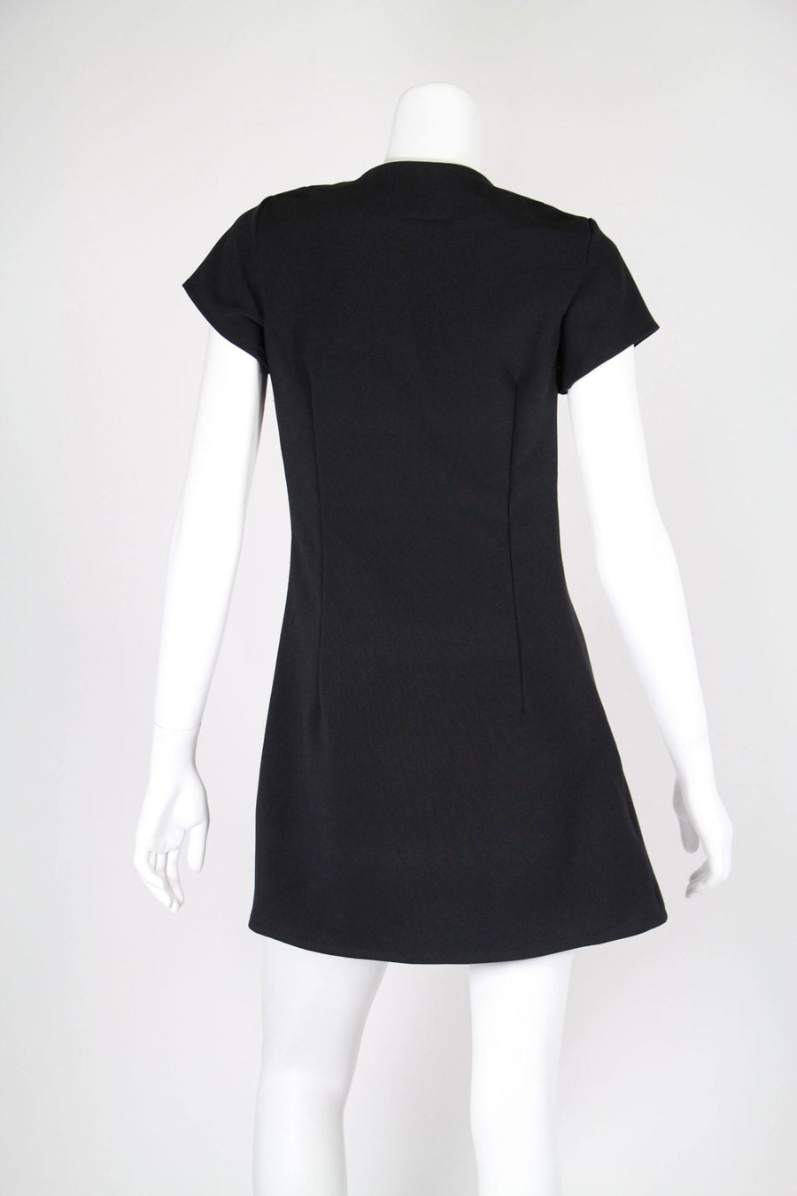 Black Tunic Dress with Darts- Back - Matrushka Fashion
