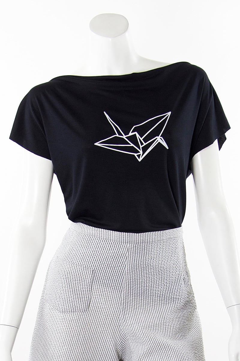 Black and White Origami T Shirt