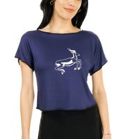 Navy Galloping Gazelle Not So Cropped Top