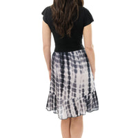 Dark grey Tie Dye Ruffle Skirt